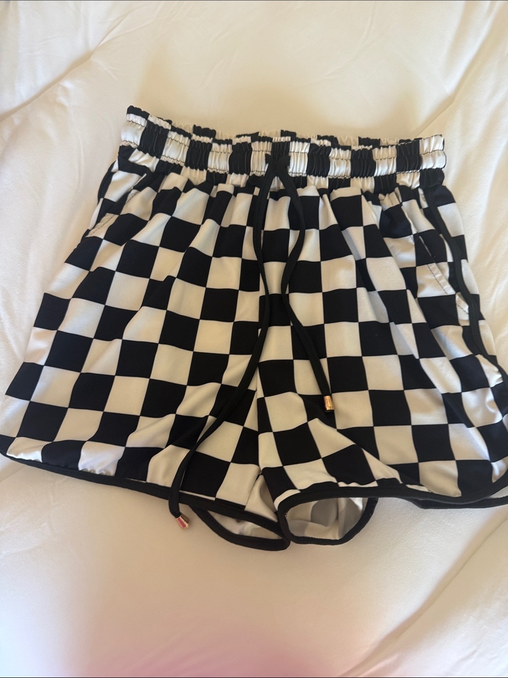 Black & White Checkered Women's Shorts